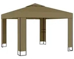 vidaXL Pavillon mit Doppeldach 3x3x2,7 m Taupe 180 g/m2