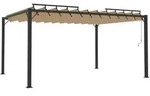 vidaXL Pergola mit Lamellendach 3x4 m Taupe Stoff und Aluminium