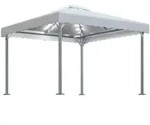vidaXL Pavillon mit LED-Lichterkette 300x300 cm Cremewei&szlig; Aluminium