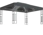 vidaXL Pavillon mit LED-Lichterkette 3x4 m Anthrazit Stoff