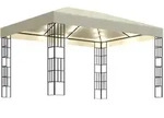 vidaXL Pavillon mit LED-Lichterkette 3x4 m Cremewei&szlig;