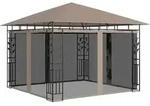 vidaXL Pavillon mit Moskitonetz 3x3x2,73 m Taupe 180 g/m2