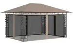 vidaXL Pavillon mit Moskitonetz 4x3x2,73 m Taupe 180 g/m2