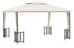 vidaXL Pavillon mit Seitenw&auml;nden & Doppeldach 3x4 m Creme