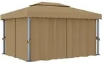 vidaXL Pavillon mit Vorhang 4x3 m Taupe Aluminium