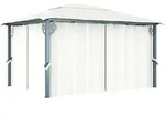 vidaXL Pavillon mit Vorh&auml;ngen 400 x 300 cm Creme Aluminium