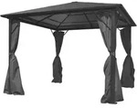 vidaXL Pavillon mit Vorh&auml;ngen Anthrazit Aluminium 300 x 300 cm