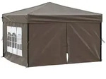 vidaXL Partyzelt Faltbar mit Seitenw&auml;nden Taupe 3x3 m