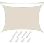 UPF50+ UV Sonnensegel 3x5 Polyester Rechteck Wasserabweisend Garten Balkon Beige