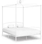 vidaXL Himmelbett-Gestell Wei&szlig; Metall 160 x 200 cm