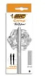 BIC Cristal Re'Kugelschreiber Mittlere Spitze Silberner Schaft + Nachf&uuml;llbare