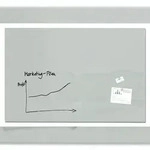 Sigel GL221 Glas-Whiteboard / gro&szlig;e Glasmagnettafel Artverum, 150x100 cm, grau