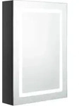 vidaXL LED-Spiegelschrank f&uuml;rs Bad Gl&auml;nzend Schwarz 50x13x70 cm