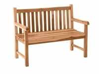 Möbilia Gartenbank 120 cm | 2-Sitzer aus Teak Holz | B 120 x T 63 x H 92 cm |...