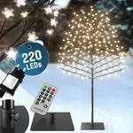 Monzana Deuba Kirschbl&uuml;tenbaum 220 cm 220 LED warmwei&szlig; Fernbedienung