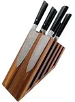 Zayiko hochwertiger magnetischer Messerblock Messerbrett F&auml;cher Nussbaum f&uuml;r...