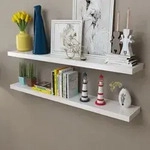 vidaXL 2er Set MDF Wandregal Wandboard B&uuml;cher/DVD-Regal H&auml;ngeregal, wei&szlig;