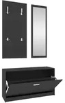 vidaXL 3-tlg. Flurm&ouml;bel-Set Schwarz Holzwerkstoff