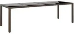 vidaXL Gartentisch mit Glasplatte Braun Poly Rattan