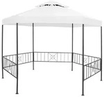 vidaXL Gartenpavillon 323x275x265 cm Wei&szlig; 180 g/m2