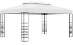 vidaXL Gartenpavillon Pulverbeschichteter Stahl 4x3x2,7 m Wei&szlig;
