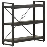vidaXL B&uuml;cherregal 3 F&auml;cher Schwarz 90x30x80 cm Mango Massivholz