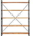 vidaXL B&uuml;cherregal 5 F&auml;cher 140x30x180 cm Akazie Massivholz