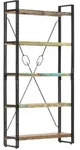 vidaXL B&uuml;cherregal 5 F&auml;cher 90x30x180 cm Altholz Massiv