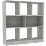 vidaXL B&uuml;cherregal Betongrau 97,5x29,5x100 cm Holzwerkstoff