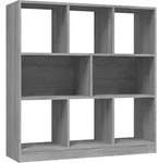 vidaXL B&uuml;cherregal Grau Sonoma 97,5x29,5x100 cm Holzwerkstoff
