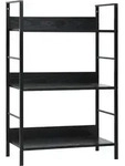 vidaXL B&uuml;cherregal 3 Regalb&ouml;den Schwarz 60&times;27,6&times;90,5 cm Holzwerkstoff