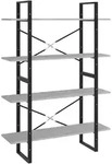 vidaXL B&uuml;cherregal 4 F&auml;cher Betongrau 100x30x140 cm Holzwerkstoff