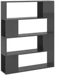 vidaXL B&uuml;cherregal Raumteiler Hochglanz-Grau 100x24x124 cm