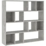 vidaXL B&uuml;cherregal/Raumteiler Betongrau 105x24x102 cm