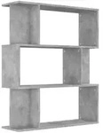 vidaXL B&uuml;cherregal/Raumteiler Betongrau 80x24x96 cm Holzwerkstoff