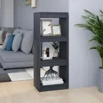 vidaXL B&uuml;cherregal/Raumteiler Grau 40x30x103,5 cm Massivholz Kiefer