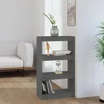 vidaXL B&uuml;cherregal/Raumteiler Grau 60x30x103,5 cm Massivholz Kiefer
