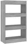 vidaXL B&uuml;cherregal/Raumteiler Grau Sonoma 60x30x103 cm Holzwerkstoff
