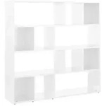 vidaXL B&uuml;cherregal/Raumteiler Hochglanz-Wei&szlig; 105x24x102 cm