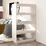 vidaXL B&uuml;cherregal/Raumteiler Wei&szlig; 80x35x135 cm Massivholz Kiefer