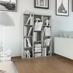 vidaXL Raumteiler/B&uuml;cherregal Betongrau 100&times;24&times;140 cm Spanplatte