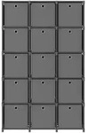 vidaXL W&uuml;rfelregal mit 15 Boxen Grau 103x30x175,5 cm Stoff