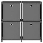 vidaXL W&uuml;rfelregal mit 4 Boxen Grau 69x30x72,5 cm Stoff