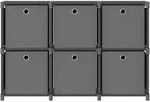 vidaXL W&uuml;rfelregal mit 6 Boxen Grau 103x30x72,5 cm Stoff