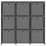 vidaXL W&uuml;rfelregal mit 9 Boxen Grau 103x30x107,5 cm Stoff