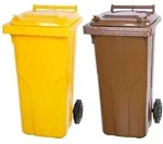 Mega Deal 2x PROREGAL 2-Rad-M&uuml;lltonne, 120 Liter, HDPE Kunststoff, Gelb &...