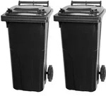 Mega Deal 2x PROREGAL 2-Rad-M&uuml;lltonne, 120 Liter, HDPE Kunststoff, Grau,