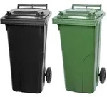 Mega Deal 2x PROREGAL 2-Rad-M&uuml;lltonne, 120 Liter, HDPE Kunststoff, Grau &...