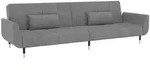 vidaXL Schlafsofa 2-Sitzer mit 2 Kissen Hellgrau Samt