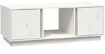 vidaXL Couchtisch Wei&szlig; 110x50x40 cm Massivholz Kiefer